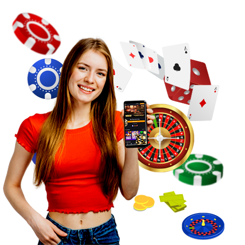 Diverse casino games showcased on a mobile app interface, including slots and table games